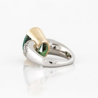 Vintage Erwin Reu Two-Tone Tourmaline and Diamond Ring