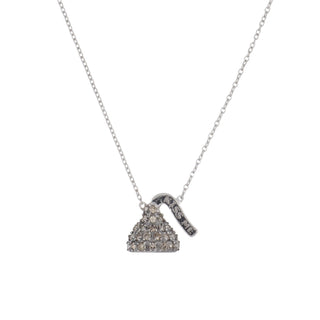 Estate 18K White Gold Chocolate Diamond Hershey Kiss Pendant Necklace