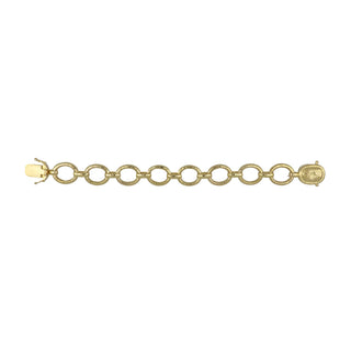 Estate Elizabeth Locke 19K Gold Hammered Link Bracelet