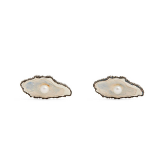 Deakin & Francis Sterling Silver Oyster Cufflinks