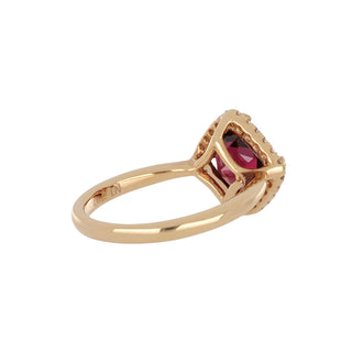 Lisa Nik 18K Rose Gold Garnet Ring with Diamonds