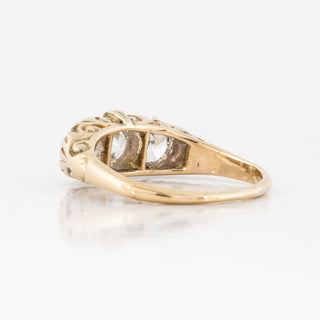 Late Victorian 18K Gold 1.70 Carat Old European-Cut Diamond Three Stone Engagement Ring