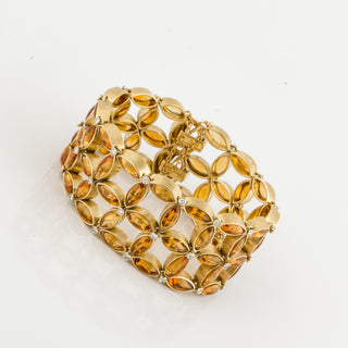 Estate Garavelli 18K Gold Marquise Citrine Bracelet with Diamonds