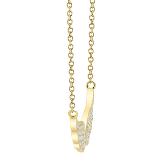 Shy Creation 14K Gold Diamond Angel WIngs Pendant Necklace