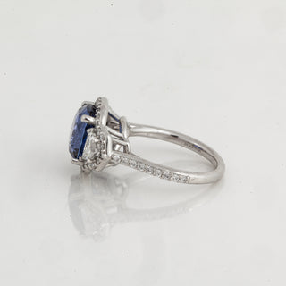 Estate Platinum Color Change Sapphire & Diamond 3 Stone Ring