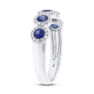 Shy Creation 14K Gold Sapphire & Diamond Band