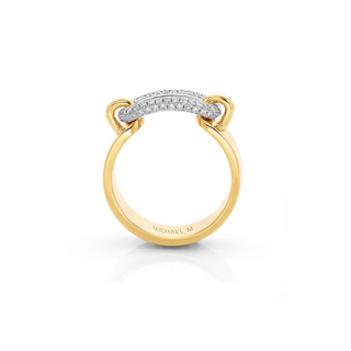 Michael M Pave Luxe Link Ring in 14K & Diamond