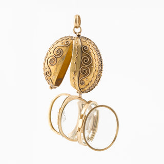 Victorian 18K Gold Etruscan Revival Locket with 5 Compartments