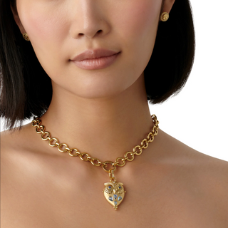 Temple St. Clair 18K Blue Moonstone Night Owl Locket