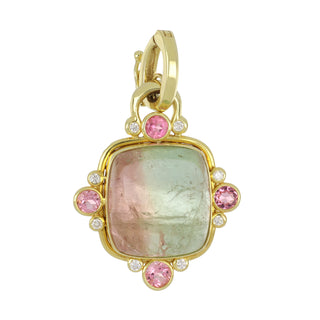 Mazza 14K Gold Pink & Green Tourmaline Pendant