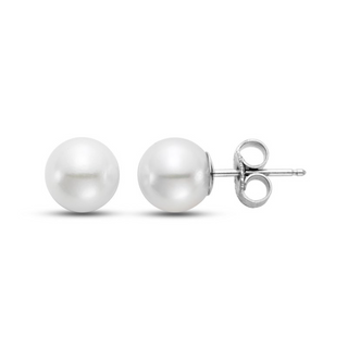 Mastoloni 14K White Gold Akoya Pearl Stud Earrings