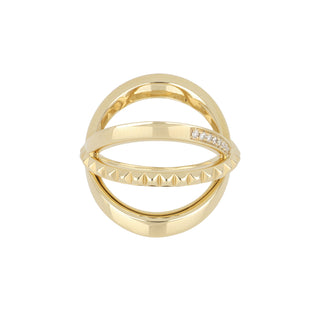 Michael M Tetra Crossover 14K Gold Diamond Band