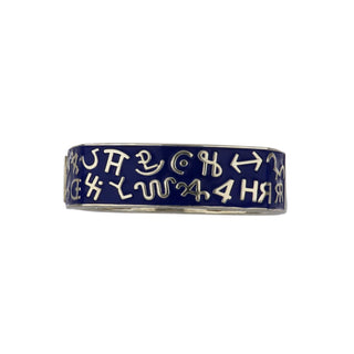 Vincent Peach Ranch Brand Bangle with Blue Enamel