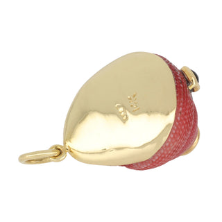 Mazza 14K Gold Red Shell Pendant with Onyx