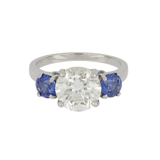 Estate Platinum Diamond Three Stone Engagement Ring