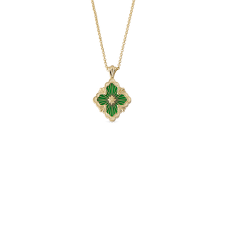 Buccellati 18K Gold Green Enamel Opera Tulle Pendant Necklace