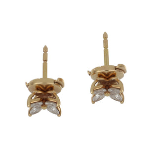 Estate Tiffany & Co. 18K Gold Marquise Diamond Victoria Stud Earrings