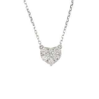 18K White Gold Heart Diamond Pendant