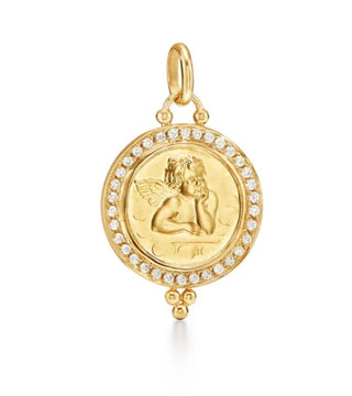 Temple St Clair 18K Gold Diamond Angel Drop Pendant