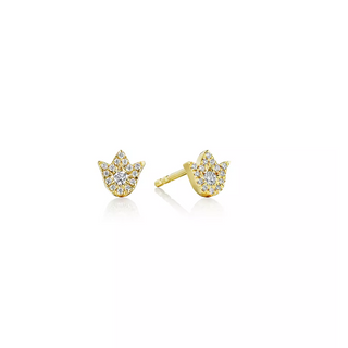 Verragio 18K Gold Diamond Crest Stud Earrings