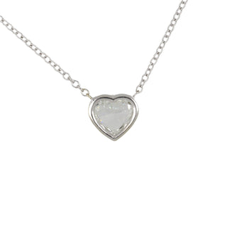 Tenenbaum Workshop 18K White Gold Heart Shape Diamond Station Necklace