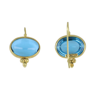 Mazza 14K Gold Blue Topaz Drop Earrings