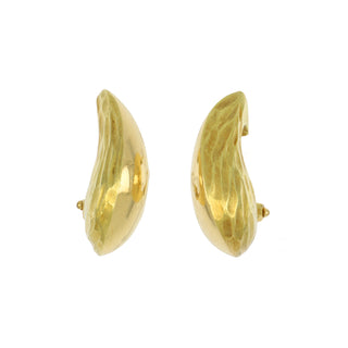 Estate Tiffany & Co. 18K Gold Textured Hoop Earrings