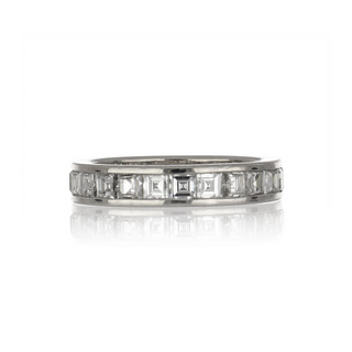 Estate Platinum Carre Cut Diamond Eternity Band