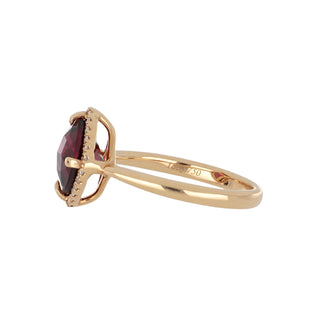 Lisa Nik 18K Rose Gold Garnet Ring with Diamonds