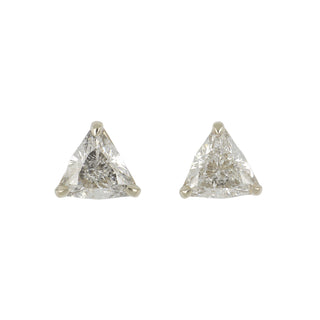 Estate 14K White Gold Trillion-Cut Diamond Stud Earrings