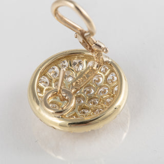 Vintage Kurt Wayne 18K Gold Diamond Button Earrings