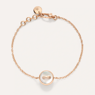Pomellato 18K Gold Mother Of Pearl & Diamond Pom Pom Dot Bracelet