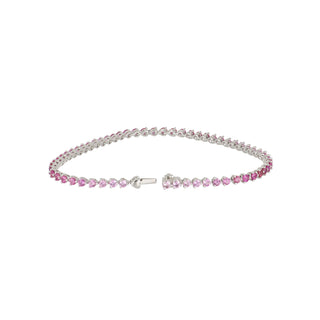 Lisa Nik Ombre Pink Sapphire 18K White Gold Line Bracelet