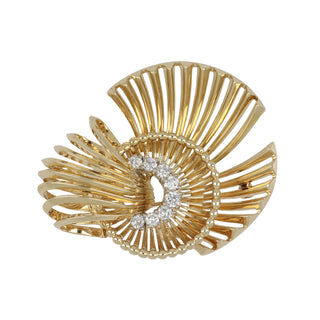 Tiffany & Co. 14K Gold Wreath Pin with Diamonds