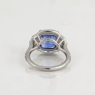 Estate Platinum Color Change Sapphire & Diamond 3 Stone Ring