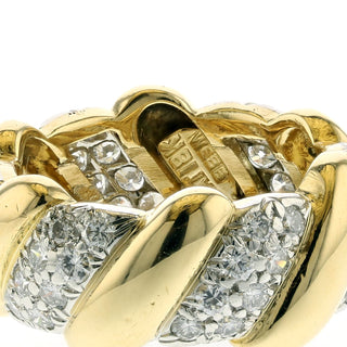 Estate David Webb Two-Tone Pave Diamond Polished Eternity Band