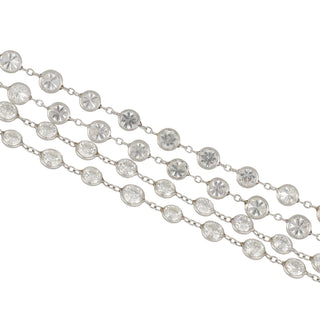Important Mid-Century Platinum Diamonds-by-the-Yard Longuard Necklace