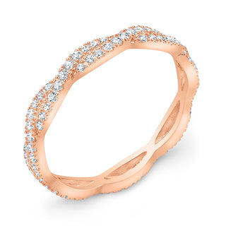 18K Gold Twisted Diamond Eternity Band