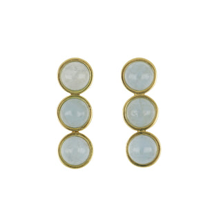 L. Klein 18K Gold Aquamarine Bubble Drop Earrings