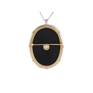 Art Deco Two-Tone Onyx Brooch/Pendant