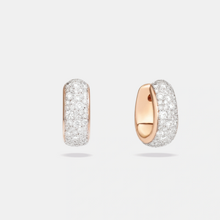 Pomellato 18K Rose Gold Iconica Diamond Huggie Earrings