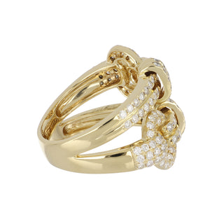 Estate Odella 18K Diamond Buckle Ring