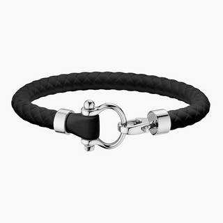 Omega Stainless Steel Black Aqua Sailing Rubber Bracelet