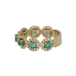 Estate 14K Gold Emerald and Diamond Ring