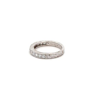 2000s 18K White Gold Round Brilliant-Cut Diamonds Half Band