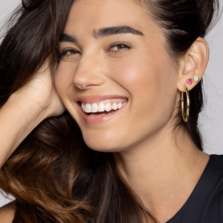 Ippolita 18K Gold Classico Medium Hammered Hoop Earrings