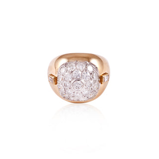 David Webb Two-Tone Diamond Cluster Cocktail Ring