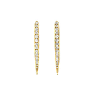 18K Gold Linear Pave Diamond Earrings