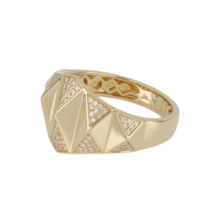 Shy Creation 14K Gold Pyramid Geo Cut Ring
