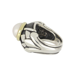 Estate Esti Federica Sterling & 14K Mabe Pearl Ring